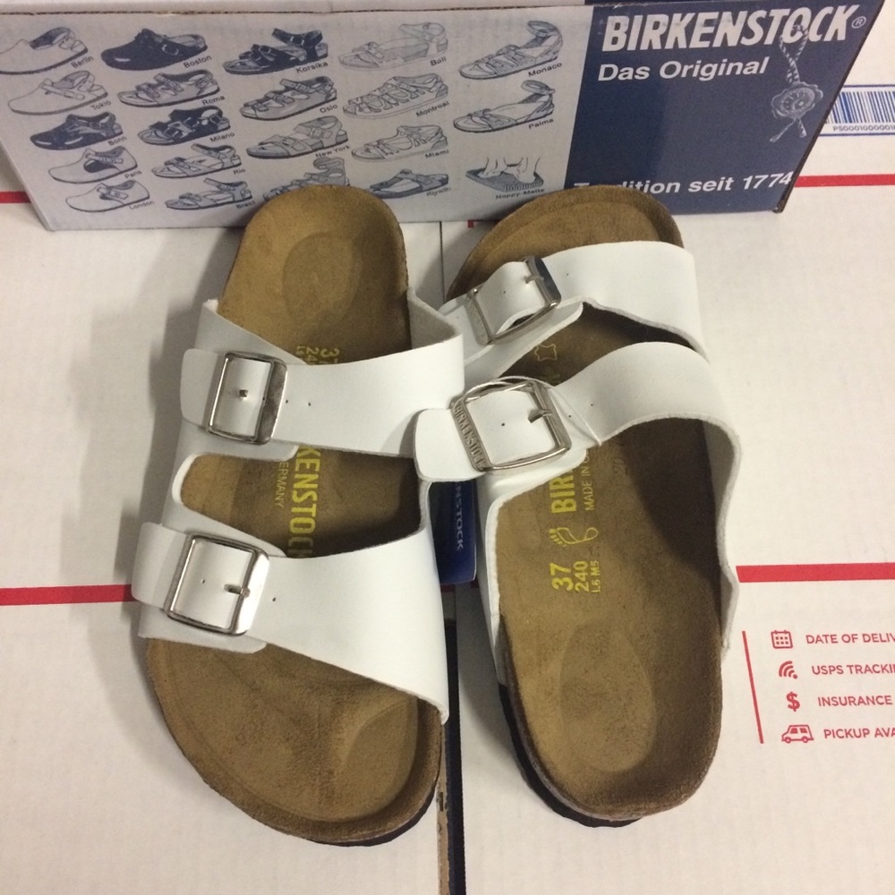Birkenstock White Arizona Sandals